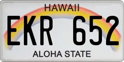 HI license plate EKR652