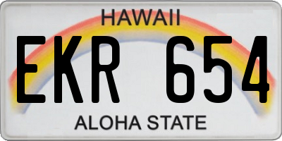 HI license plate EKR654