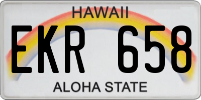 HI license plate EKR658
