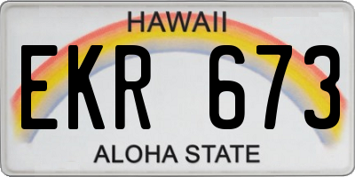 HI license plate EKR673