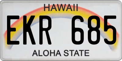 HI license plate EKR685