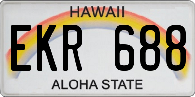 HI license plate EKR688