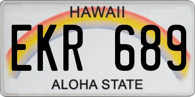 HI license plate EKR689