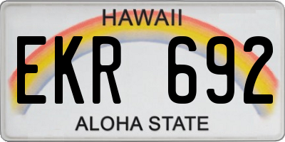 HI license plate EKR692