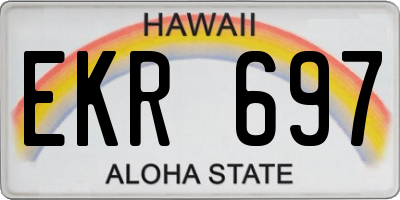 HI license plate EKR697