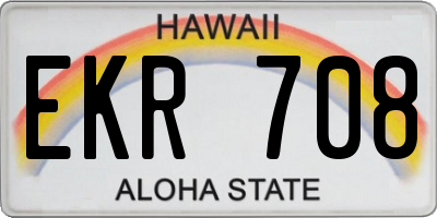 HI license plate EKR708