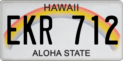 HI license plate EKR712