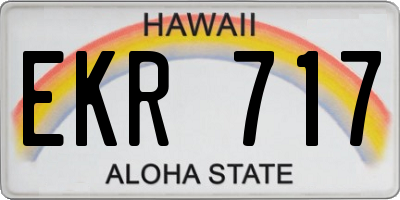 HI license plate EKR717