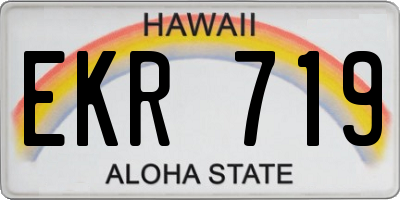 HI license plate EKR719