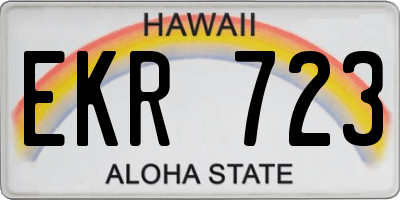 HI license plate EKR723