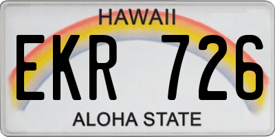 HI license plate EKR726