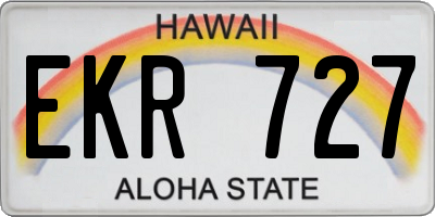 HI license plate EKR727