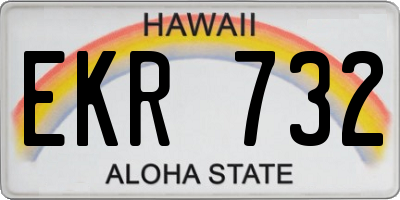 HI license plate EKR732