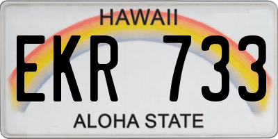 HI license plate EKR733