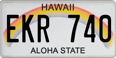 HI license plate EKR740