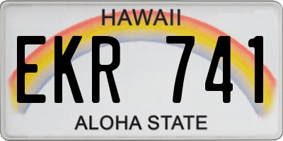 HI license plate EKR741