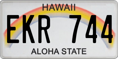 HI license plate EKR744