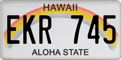 HI license plate EKR745