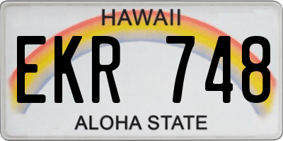 HI license plate EKR748