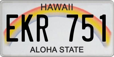 HI license plate EKR751