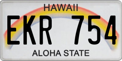 HI license plate EKR754