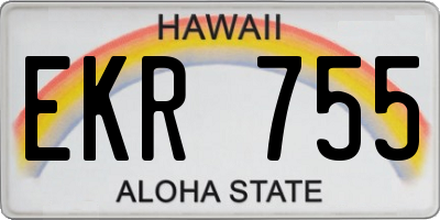 HI license plate EKR755