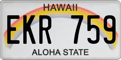 HI license plate EKR759