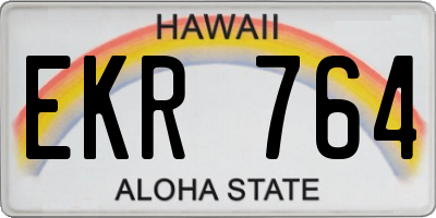 HI license plate EKR764