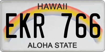 HI license plate EKR766