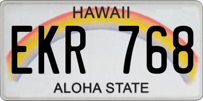 HI license plate EKR768
