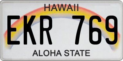 HI license plate EKR769