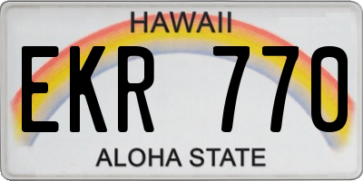 HI license plate EKR770