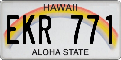 HI license plate EKR771