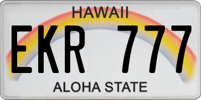 HI license plate EKR777