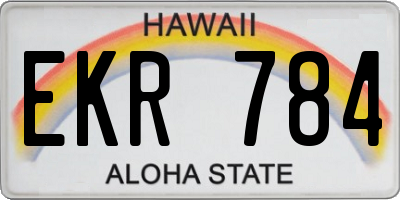 HI license plate EKR784