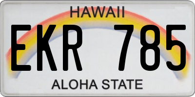 HI license plate EKR785