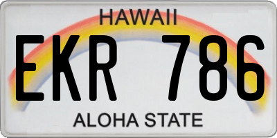 HI license plate EKR786