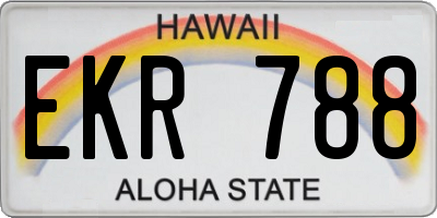 HI license plate EKR788