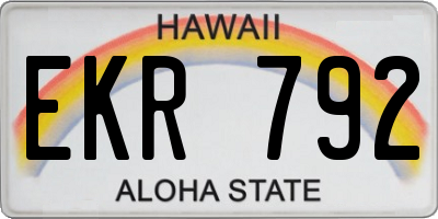 HI license plate EKR792
