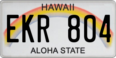 HI license plate EKR804