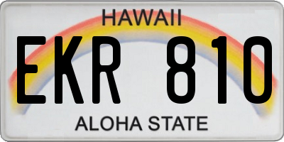 HI license plate EKR810
