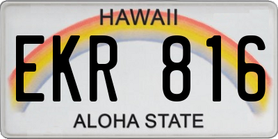 HI license plate EKR816