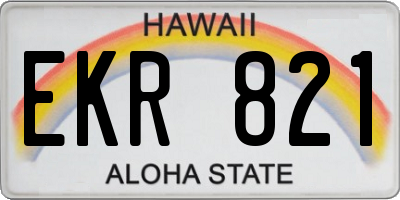 HI license plate EKR821