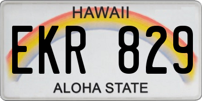 HI license plate EKR829