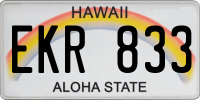 HI license plate EKR833
