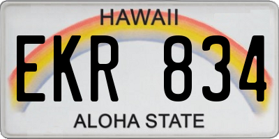 HI license plate EKR834