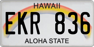 HI license plate EKR836