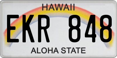 HI license plate EKR848