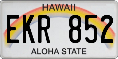 HI license plate EKR852