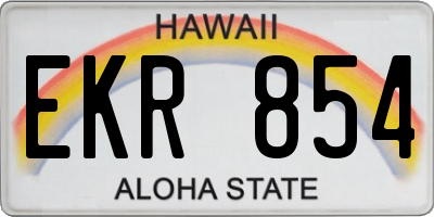 HI license plate EKR854